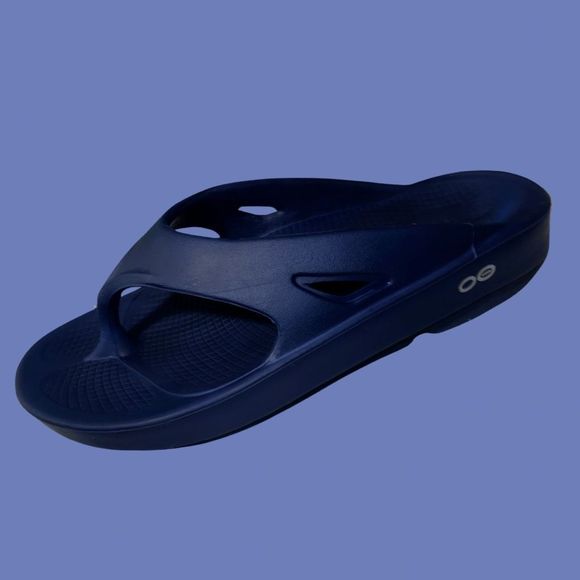 Adult OOFOS OOriginal Women's Navy Blue Recovery Slide Sandals Size M 6 W 8 - Picture 1 of 6